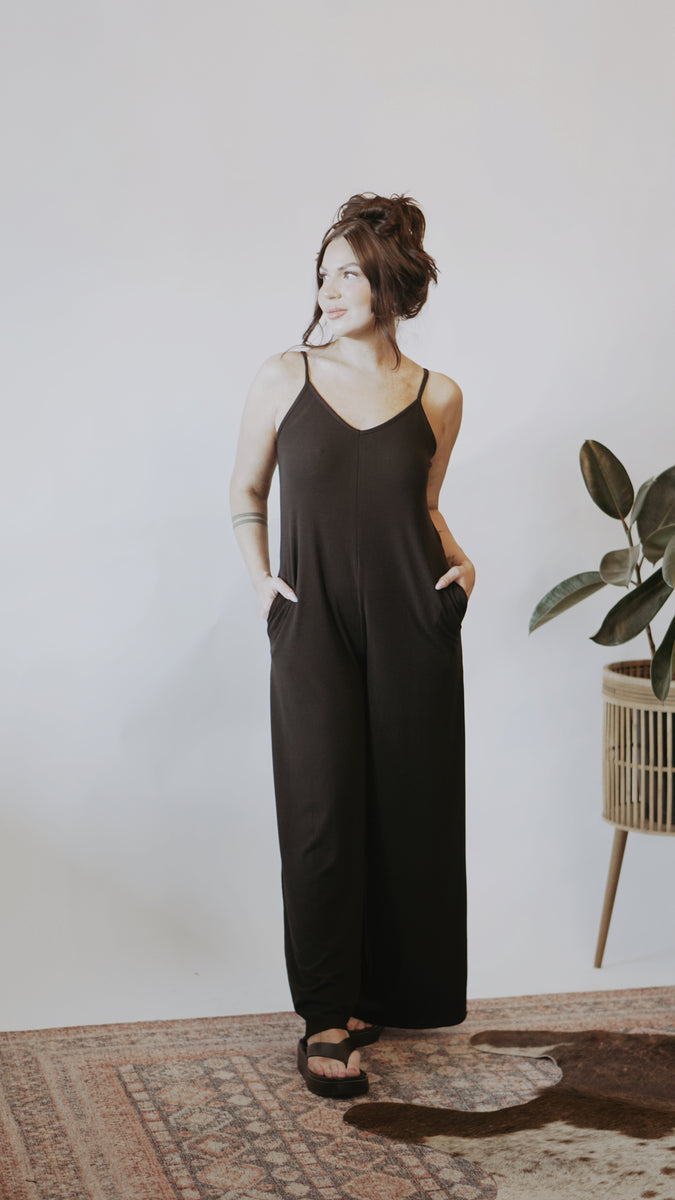 Illusion Neckline 3/4-Length Sleeve Jumpsuit Blue