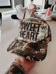 Sweet Heart Puff Embroidered Trucker Hat