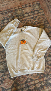 Coquette Pumpkin Embroidered Sweatshirt