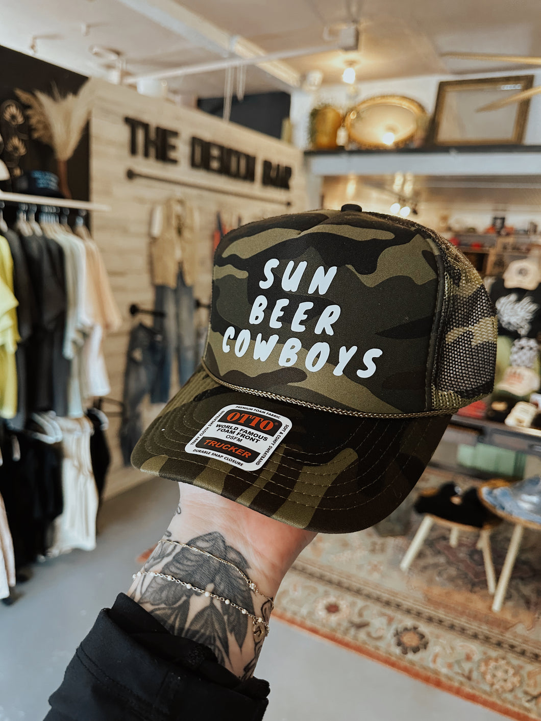 Sun Beer Cowboys Trucker Hat