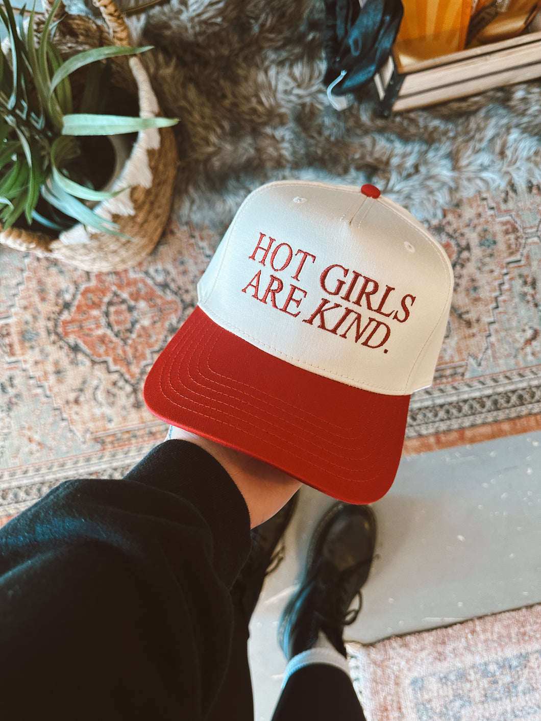 Hot Girls Are Kind Embroidered Trucker Hat