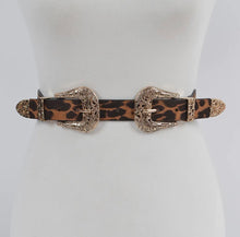 Load image into Gallery viewer, Leopard Print Double Buckle Belt
