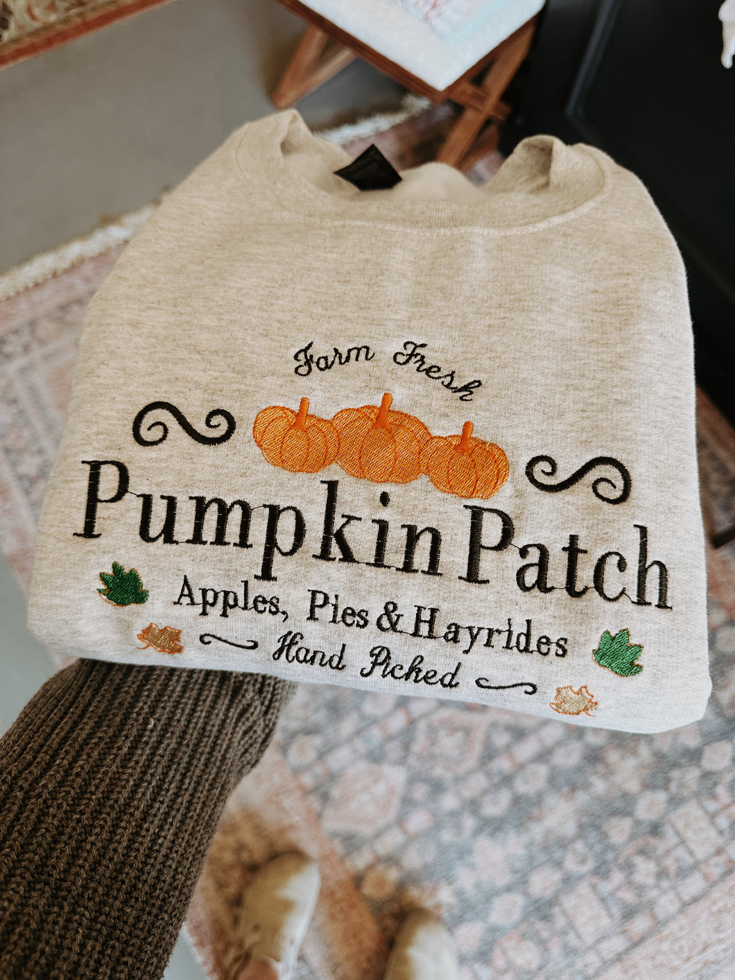 Pumpkin Patch Embroidered Sweatshirt