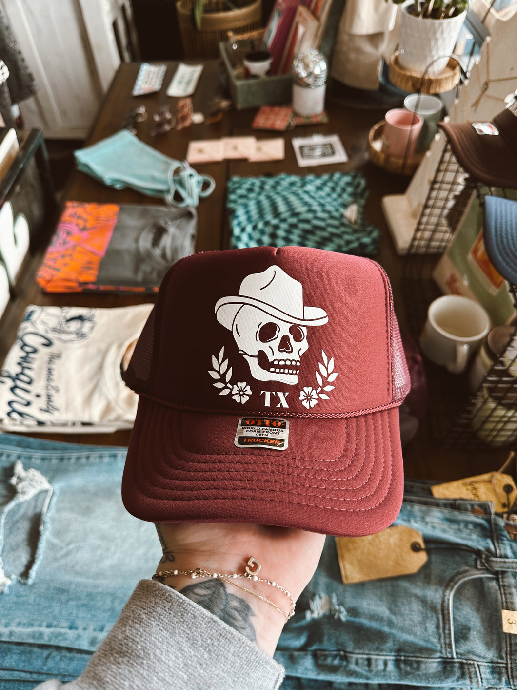 TX Skull Trucker Hat