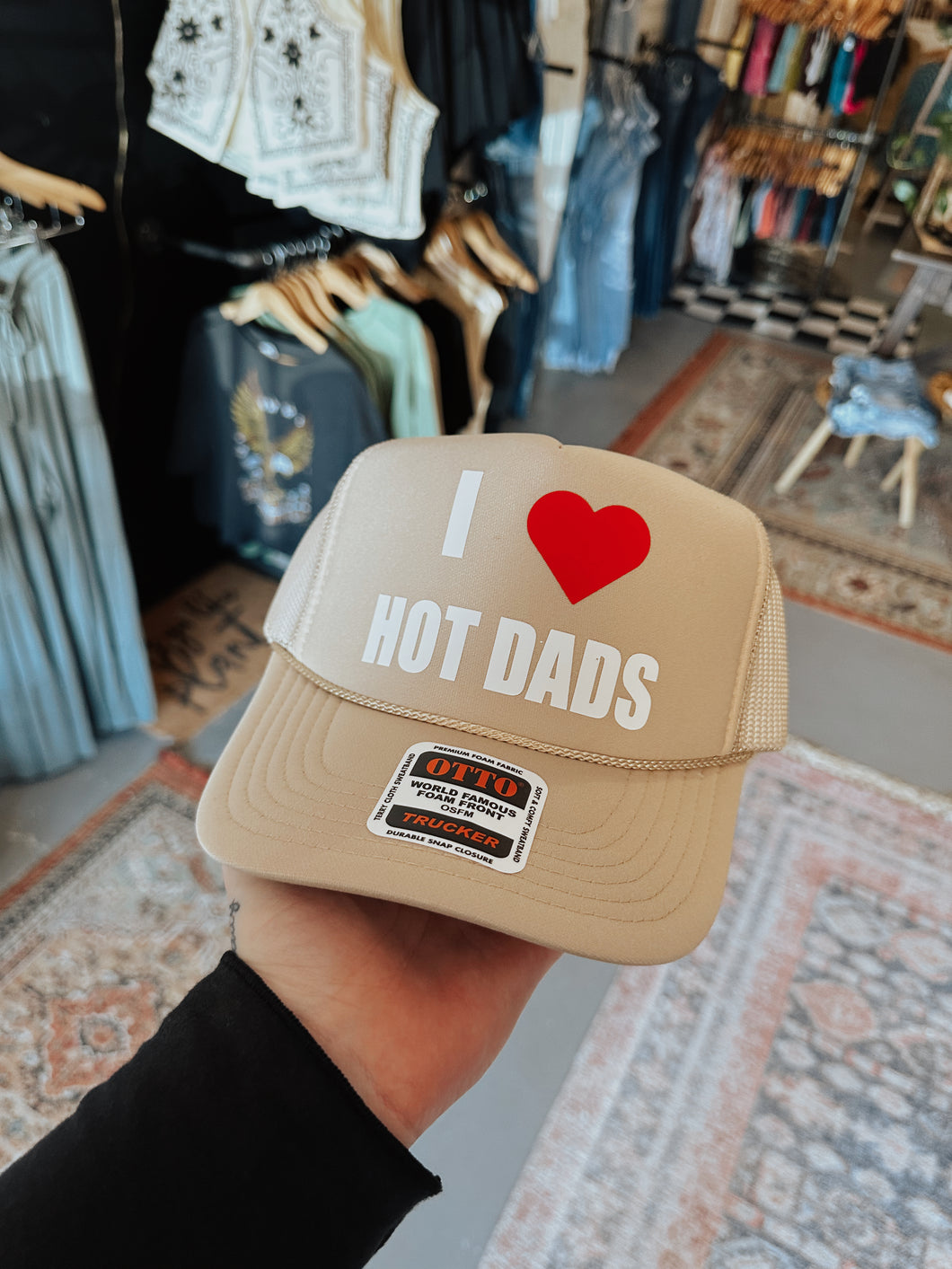 I Love Hot Dads Trucker Hat