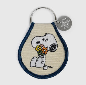 Snoopy Flower Embroidered Keychain