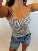 Load image into Gallery viewer, KLASSY Black Gingham Halter Top
