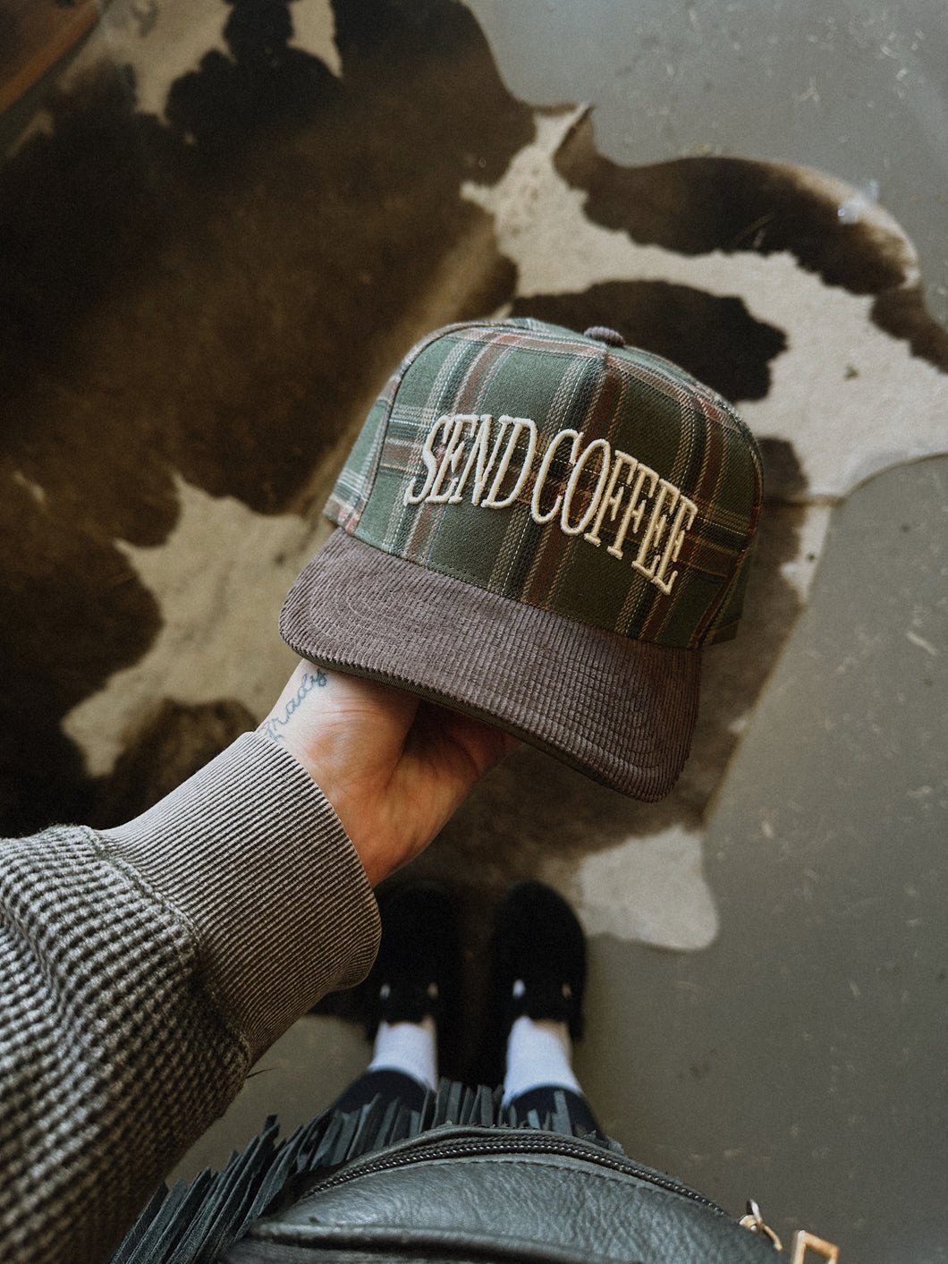 Send Coffee Corduroy Trucker Hat