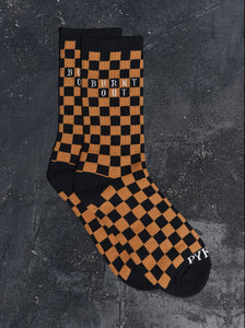 Burnt Out Checkered Socks