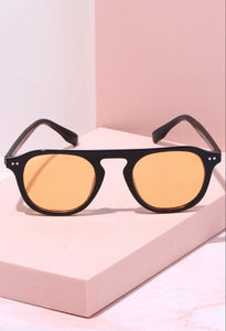 Checked In Round Frame Sunglasses