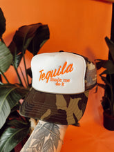 Load image into Gallery viewer, Tequila Made Me Do It Trucker Hat
