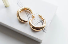 Load image into Gallery viewer, Gold Vintage Inspired Hoops

