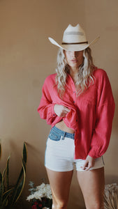 Too Pretty Pink Button Down