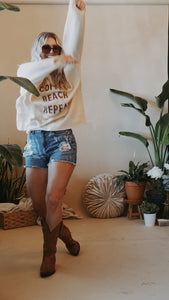 Coffee Beach Repeat Knit Pullover