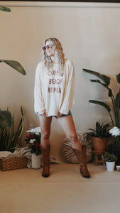 Coffee Beach Repeat Knit Pullover