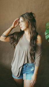 A Simple V-Neck Tee Top