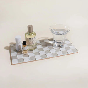 Checkered Glass Tile Tray